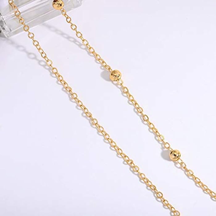 Bomine Boho Beaded Head Chain Gypsy Hair Chain Festival Wedding Jewelry Headpieces Hair Acessories for Women and Girls (Gold) - Image 5